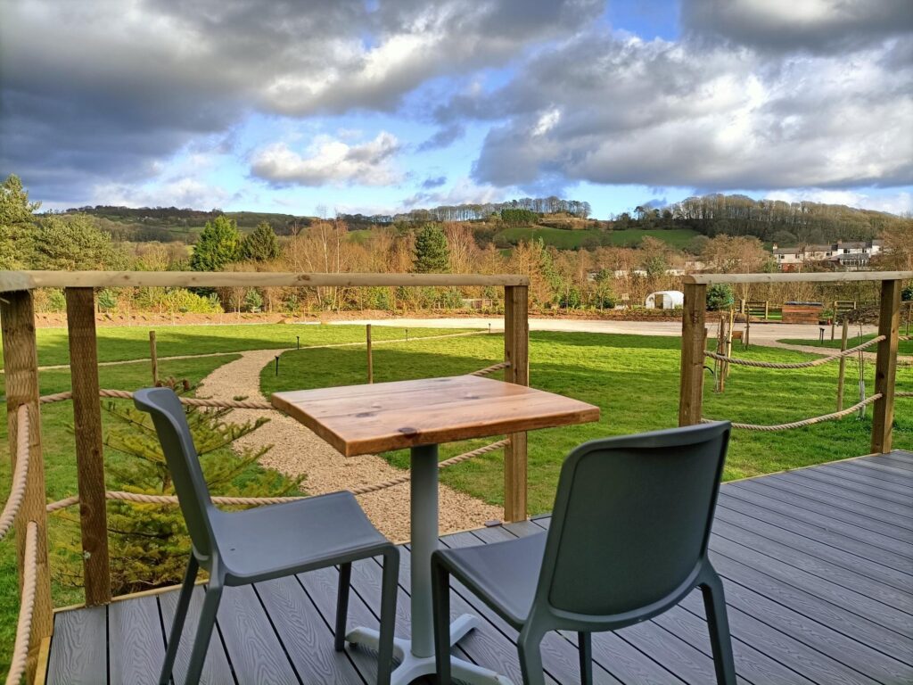 Decking area with outside furniture Birch Pod